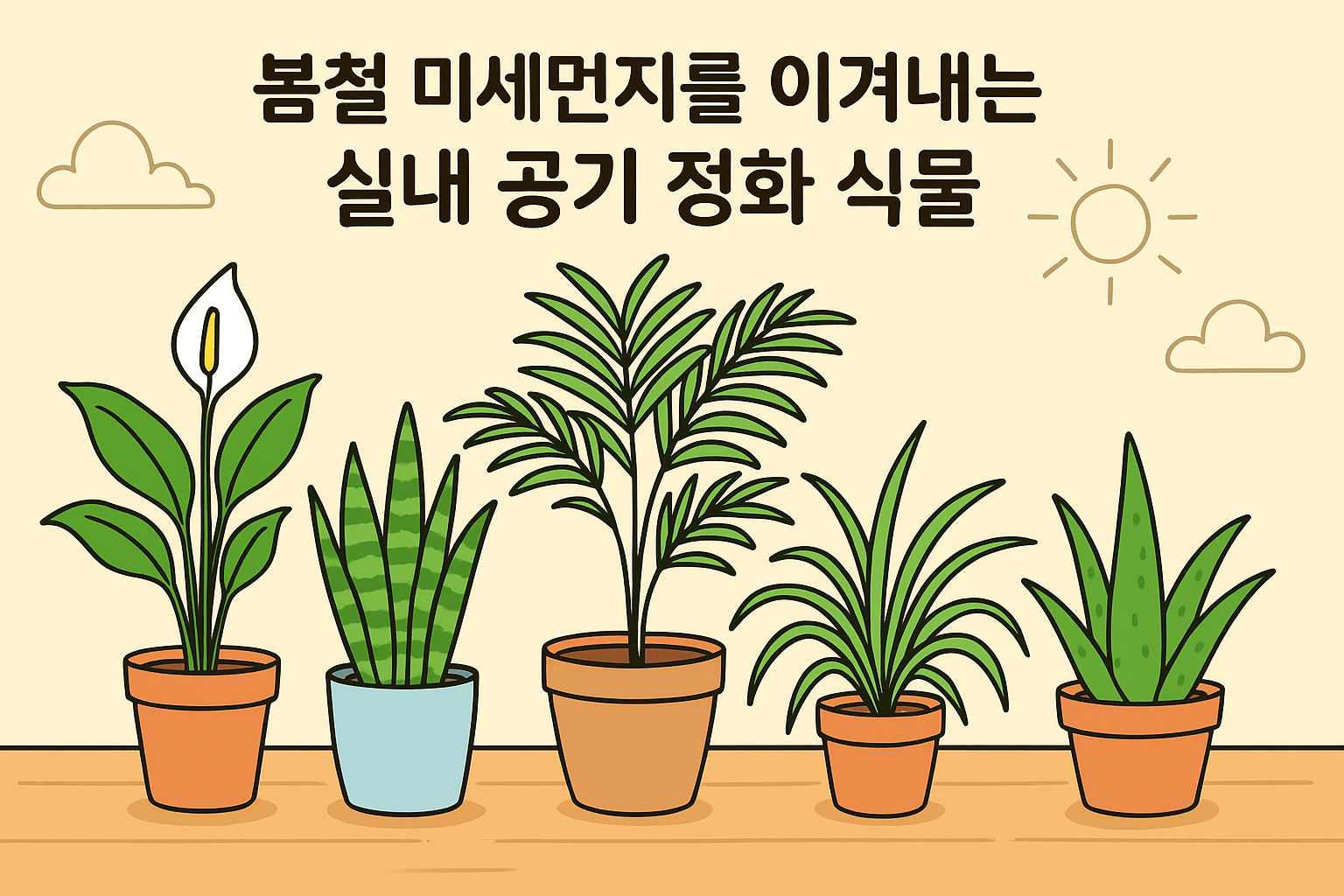 봄철 미세먼지 대비 실내 공기 정화 식물 TOP 5