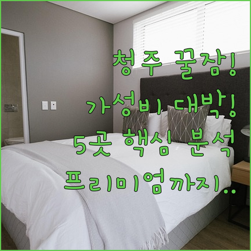 청주 호텔 5곳 가성비부터 프리미엄까..