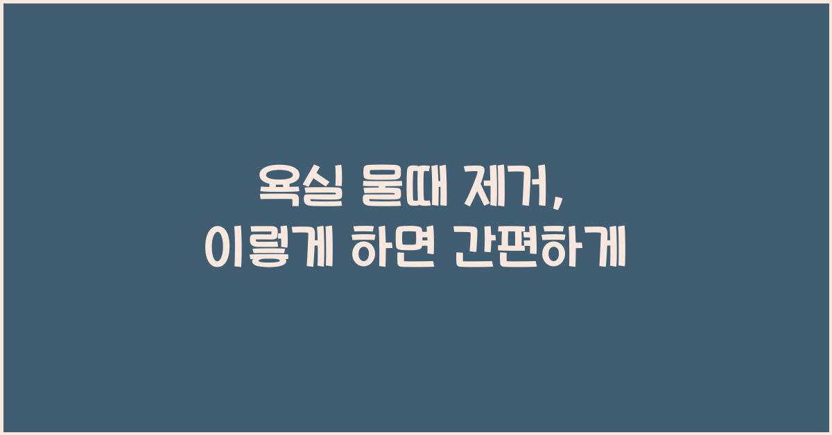 욕실 물때 제거