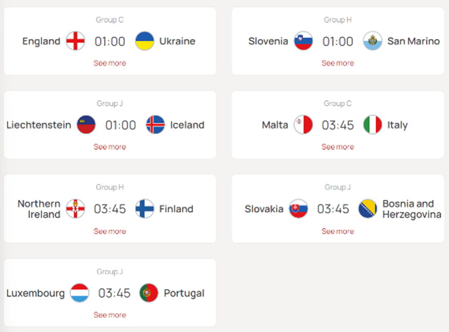 UEFA 유로 2024 예선 매치데이2 경기 일정