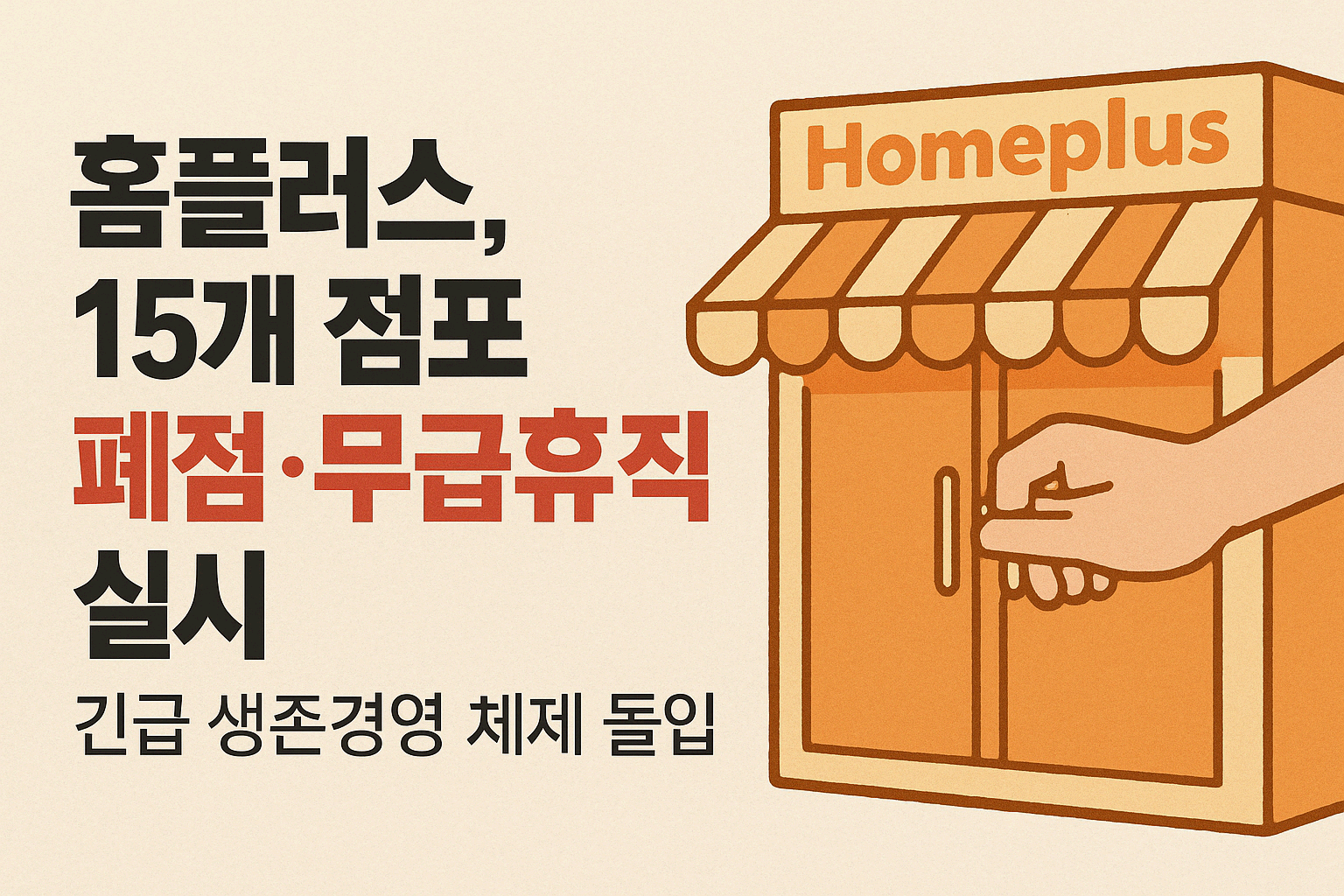 홈플러스, 전국 15개 점포 폐점 발표 – 지역별 현황 정리 Homeplus to Close 15 Stores Nationwide – Detailed Regional Breakdown
