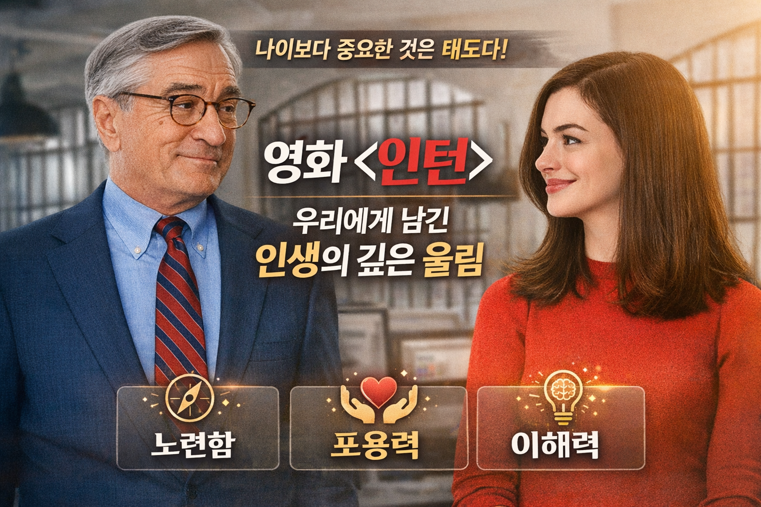 "당신 곁에 벤 같은 사람이 있나요? 영화 '인턴'으로 배우는 진정한 포용과 노련함"