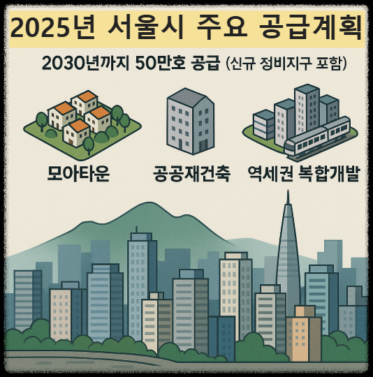 2025 서울시 주요 주택 공급에 대힌 관련 이미지