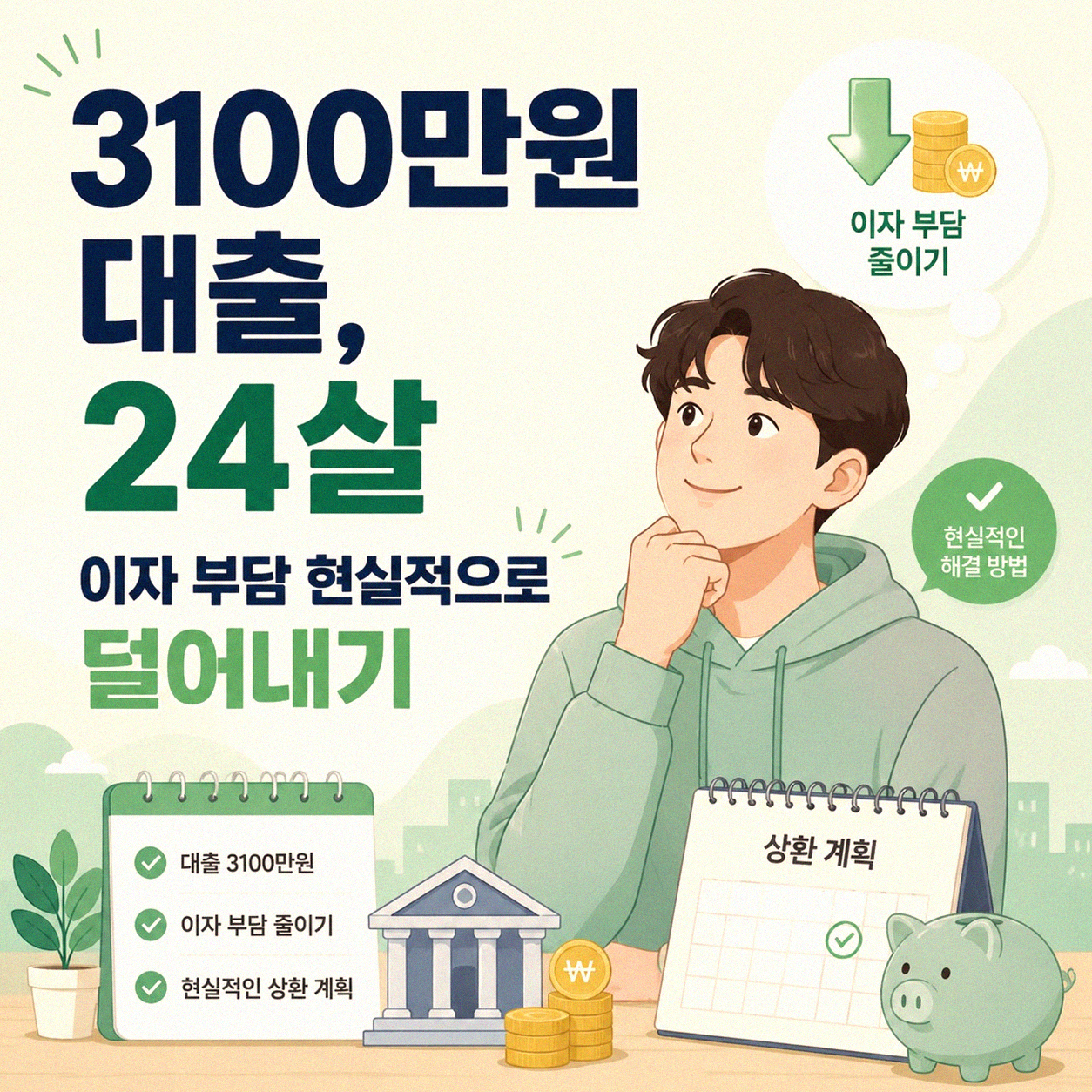 3100만원 1금융 대출 24살, 이자 부담 줄이기