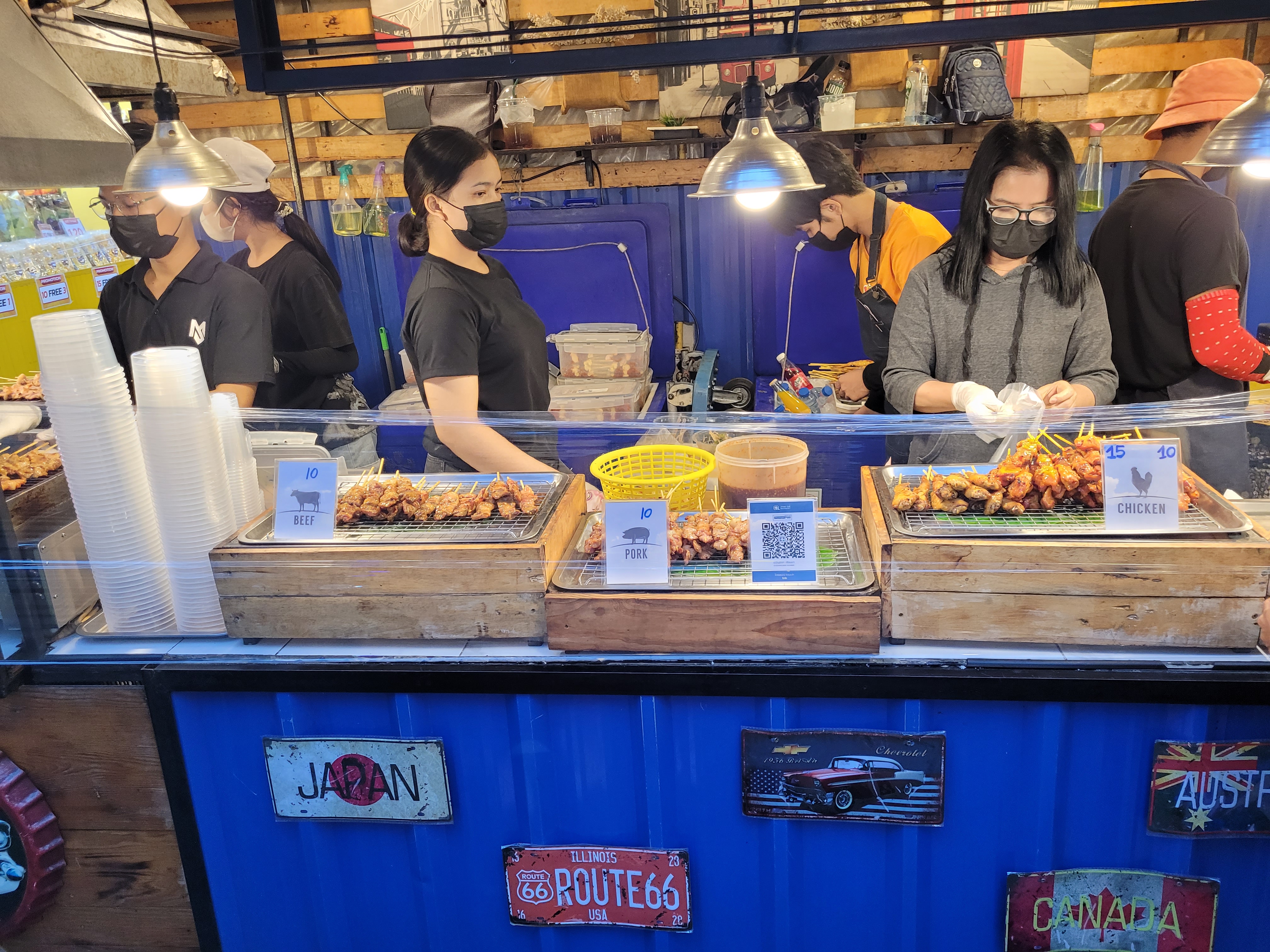 다양한 꼬치구이들