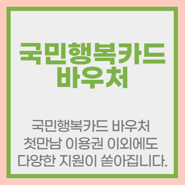 국민행복카드 바우처 첫만남 이용권 이외에도 다양한 지원이 쏟아집니다.