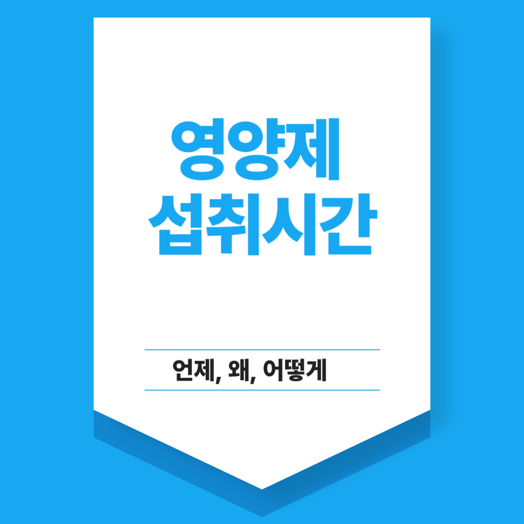 영양제 섭취시간