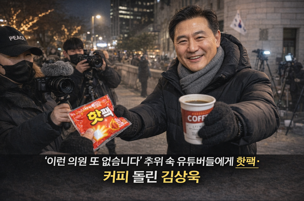 김상욱 의원, 추위 속 유튜버들에 핫팩&middot;커피 직접 챙긴 이유