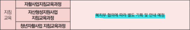 자활정보시스템 교육일정