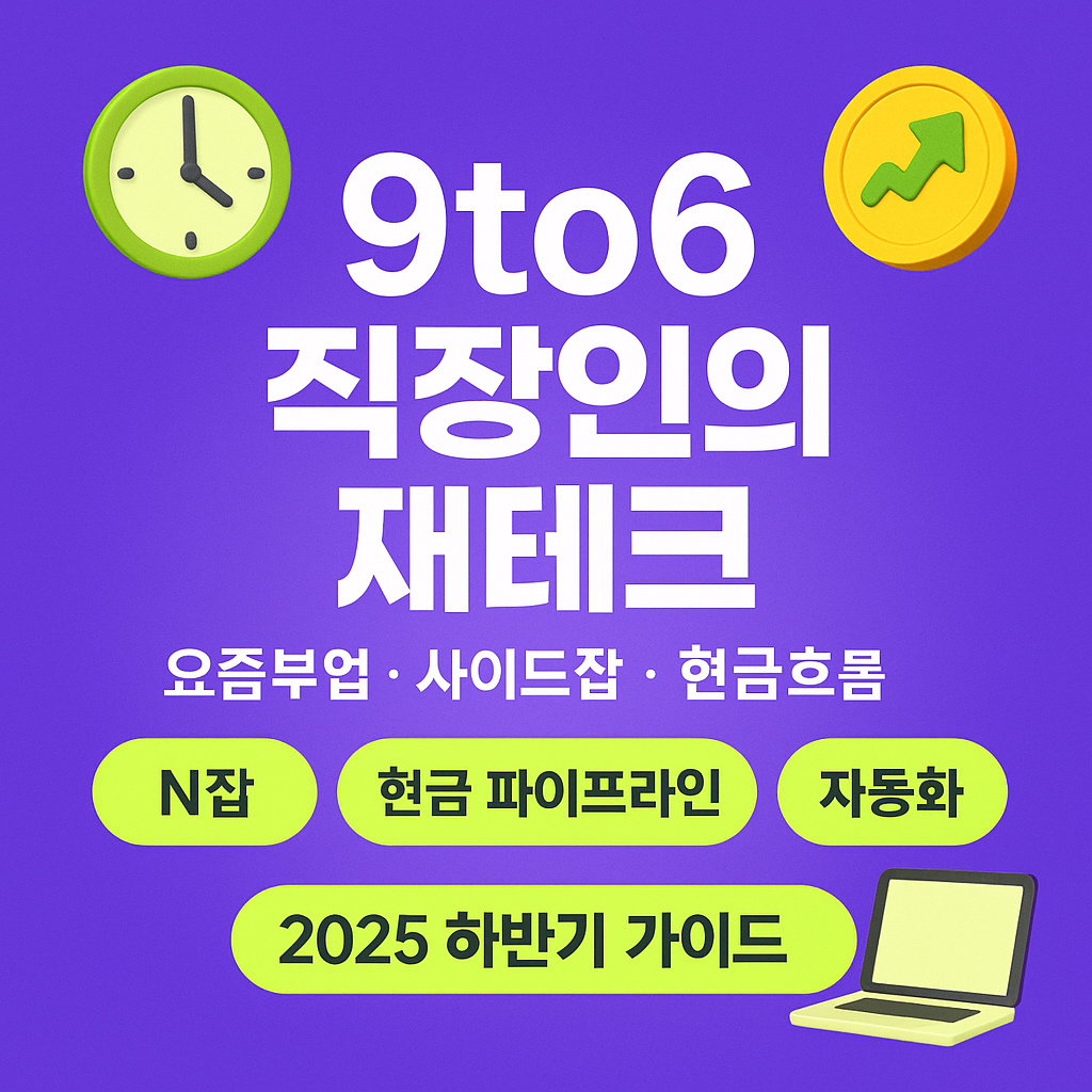 9to6 직장인의 재태크 (요즘부업, 사이드잡, 현금흐름) 연관 이미지