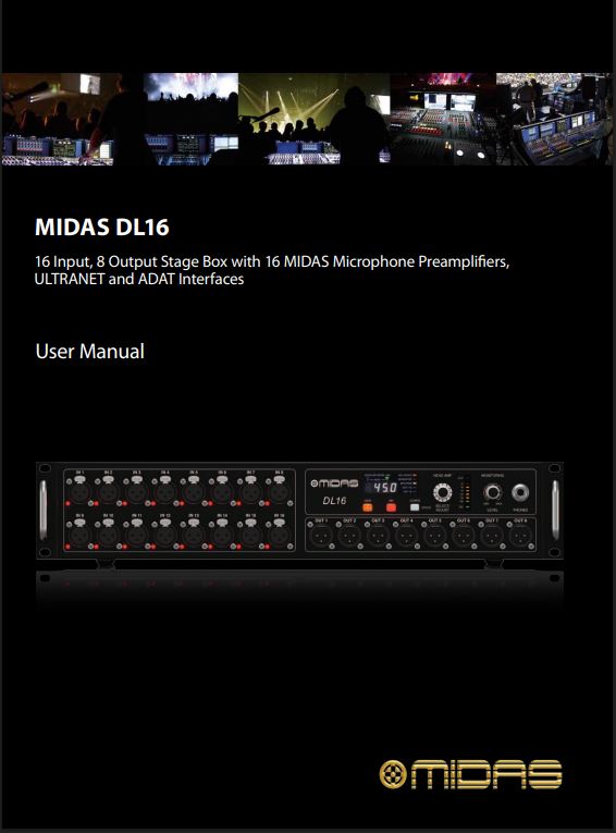 마이다스(MIDAS) DL16 매뉴얼 다운로드 링크