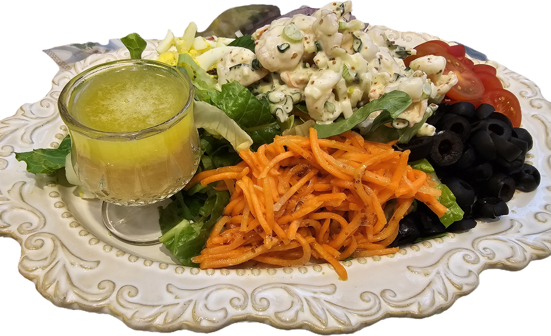 산본 포트럭 '포트럭 토스카겐 샐러드 접시에 담긴 모습