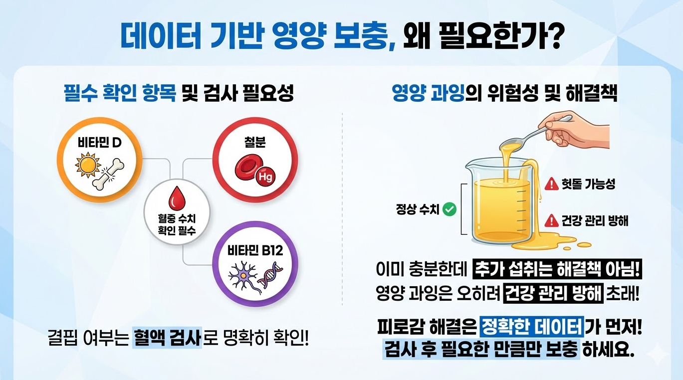 혈액 검사 기반 데이터 중심 영양 보충 필요성 설명