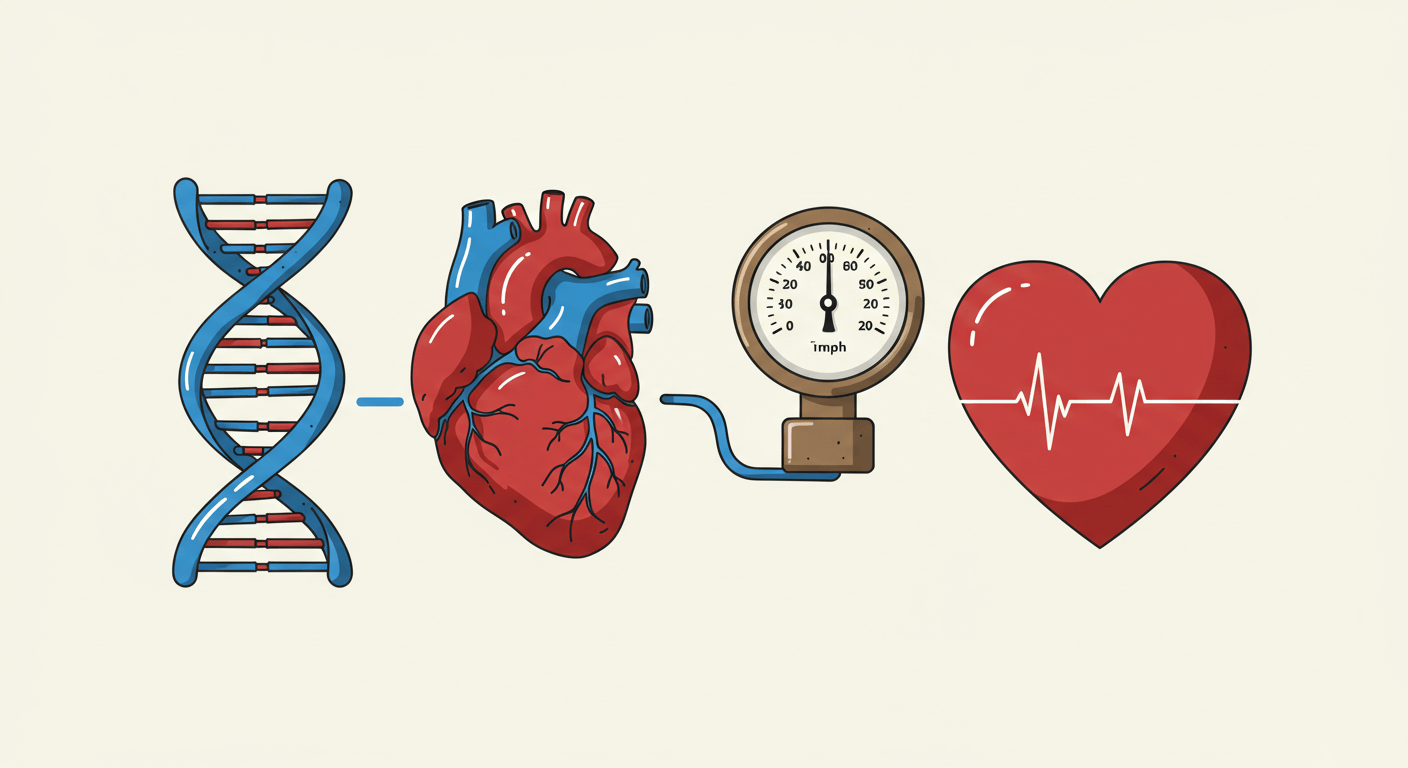 "고혈압과 유전적 요인"에 대한 이미지입니다.