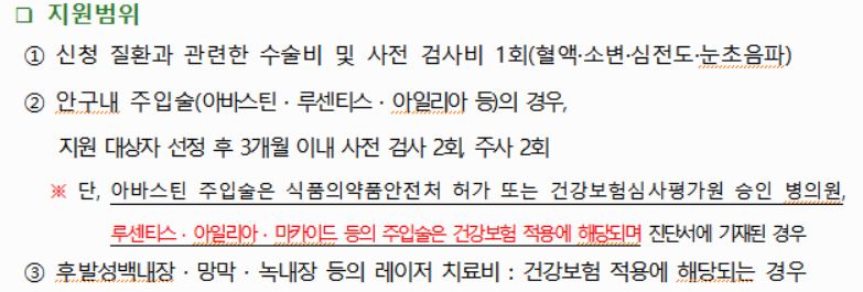 백내장 수술 정부 지원 방법 사진