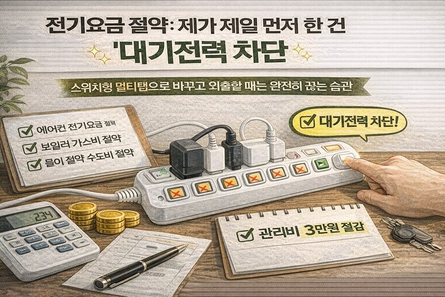 전기요금 절약: 제가 제일 먼저 한 건 ‘대기전력 차단’이었습니다