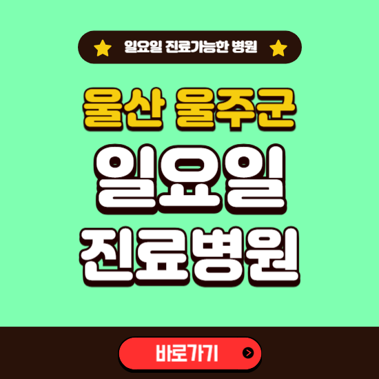 울산 울주군 일요일 진료 가능한 병원 ❘ 주말 문여는 곳 총정리 (소아과, 내과, 안과, 치과, 피부과, 정형외과, 산부인과)