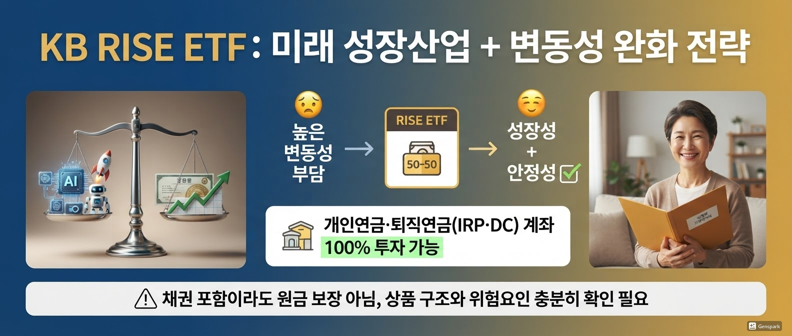 "KB RISE ETF: 미래 성장산업 + 변동성 완화 전략"