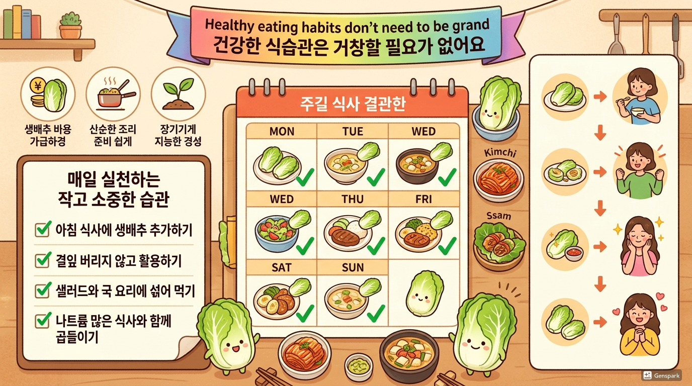 매일 배추를 챙겨 먹는 습관 만들기