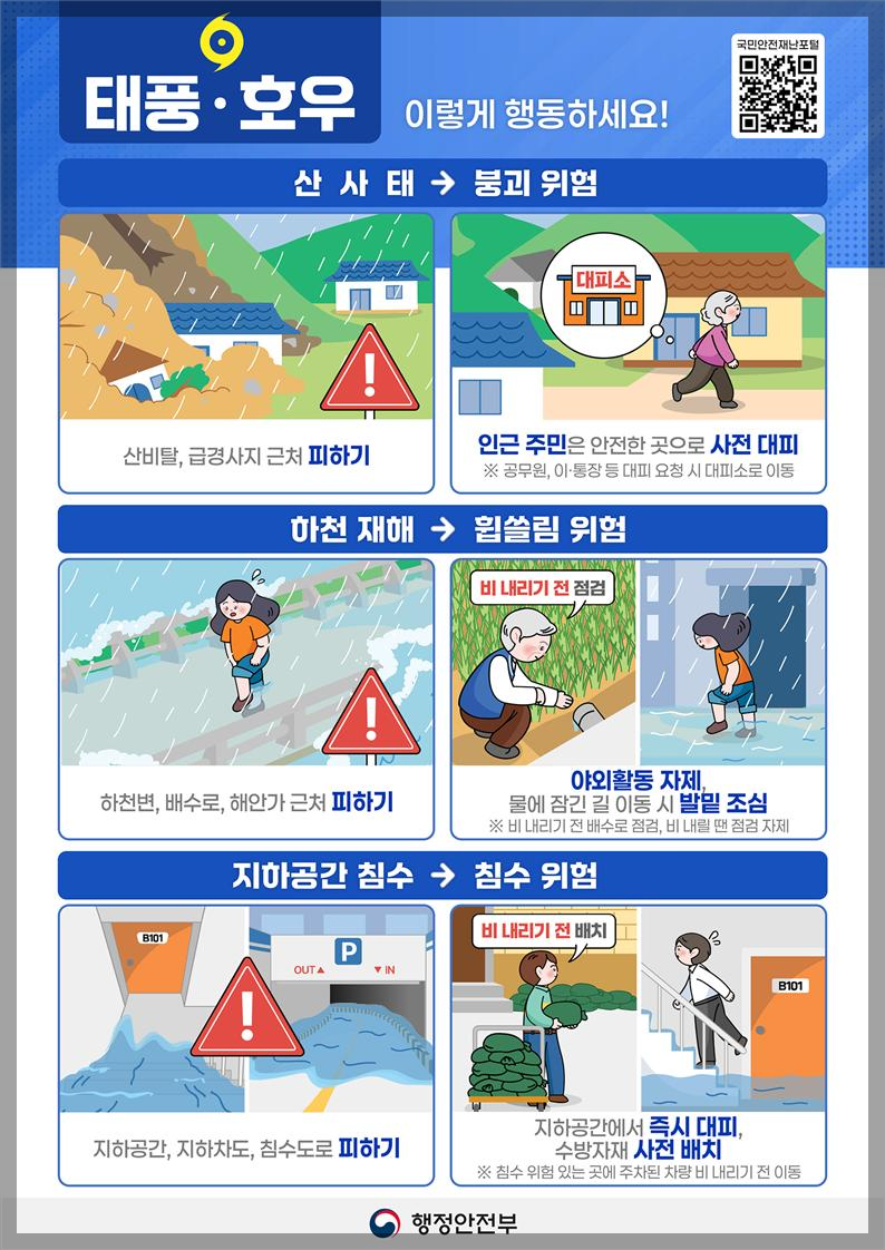 태풍 호우 국민행동요령, 출처: 행정안전부 5월 14일자 보도자료