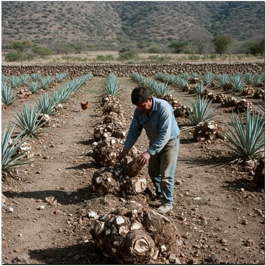 멕시코 아가베 재배 농부 사진