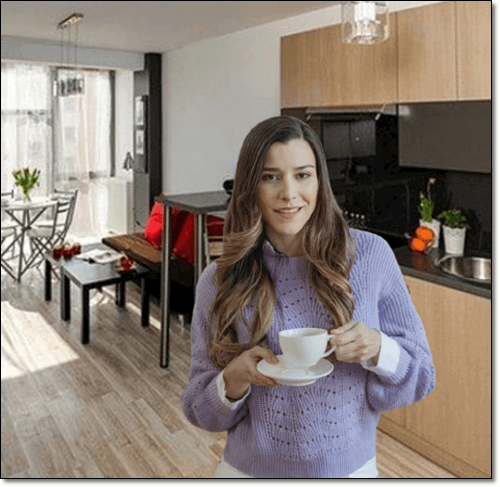 회향차 마시는 여성 