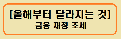 [올해부터 달라지는 금융 재정 조세]