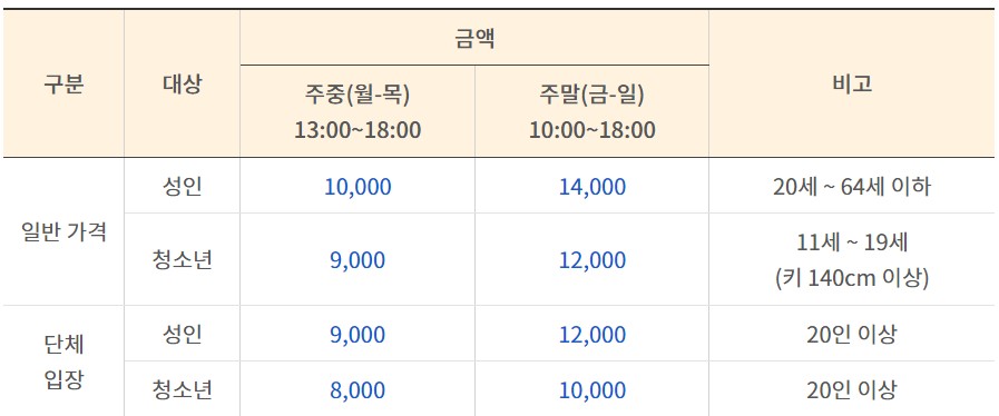 일반존-입장료