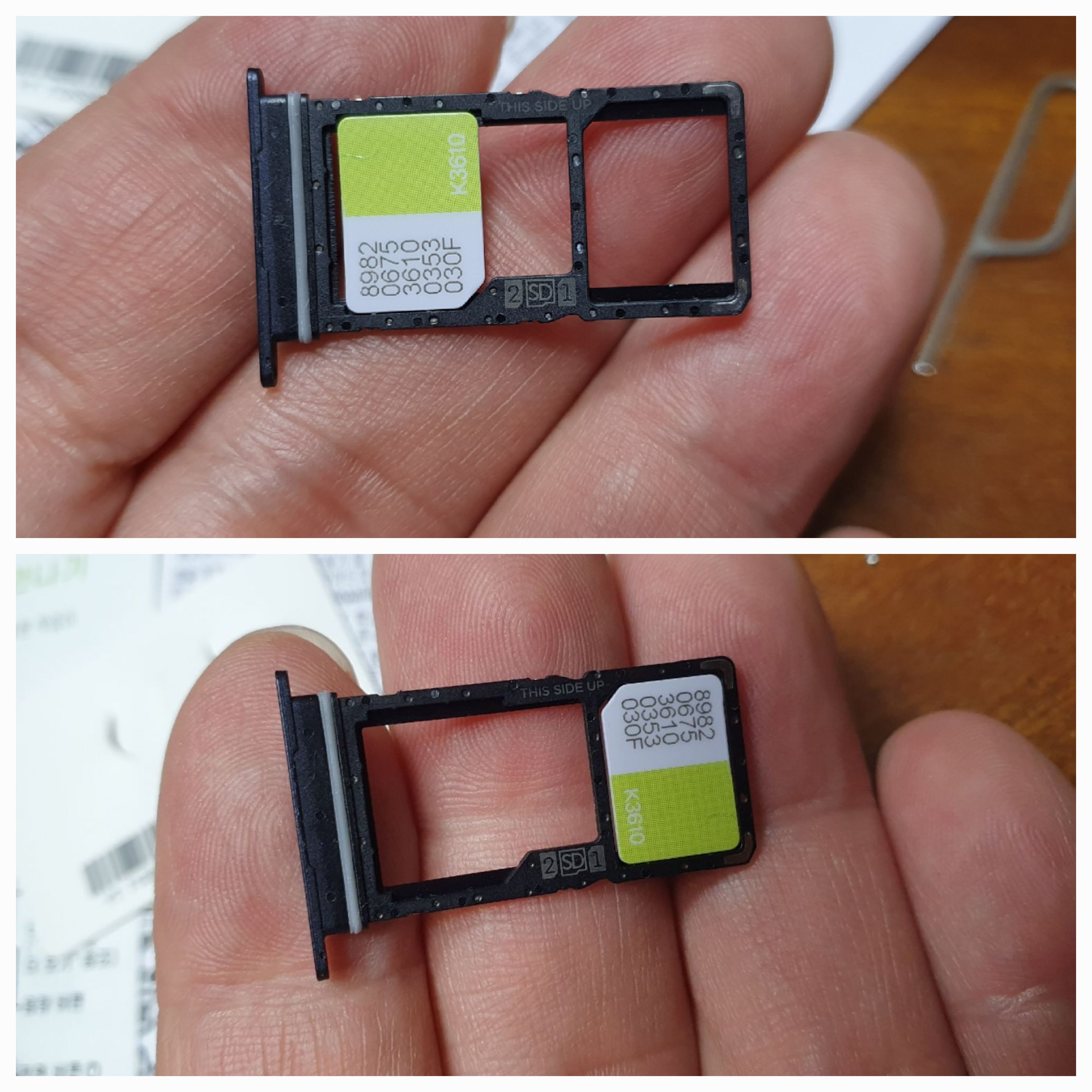 모토로라 G50 5G 모델 유심 트레이 나노유심 2개가 들어감