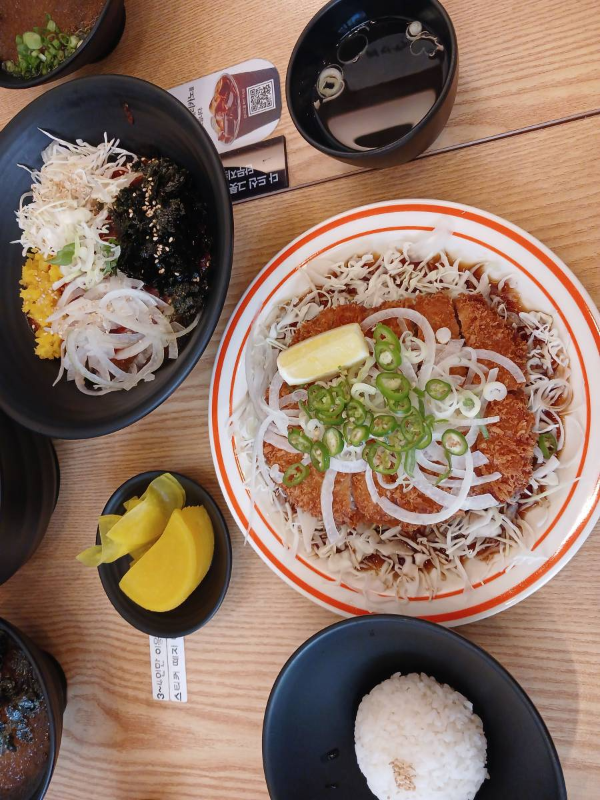 역전우동 메뉴 항공샷