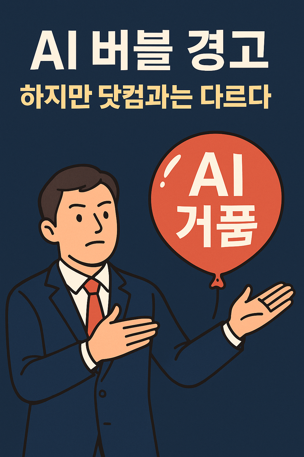 AI 버블 경고 닷컴과는 다르다 (출처 = AI 생성이미지)