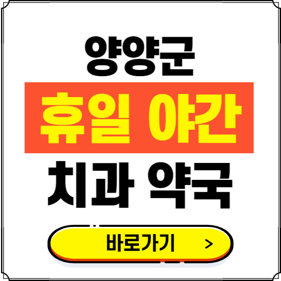 양양군 휴일 치과 병원 진료하는 곳 ❘ 365일 일요일 야간 주말 문여는 약국 찾기