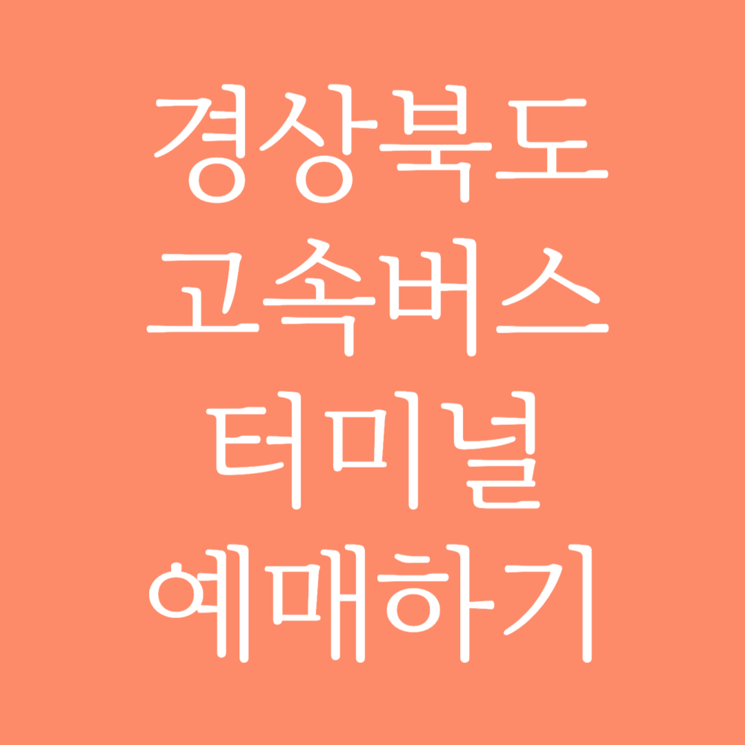 경상북도 실시간 고속버스터미널 시간표 조회 및 예매하기