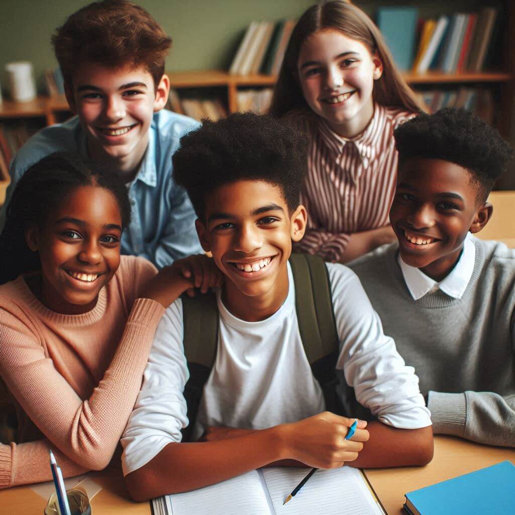 친구들과-웃고-있는-학생들