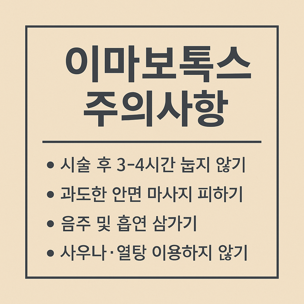 이마 보톡스 시술 후 주의사항