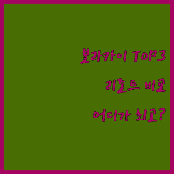 보라카이 핵인싸 리조트 TOP3 비교