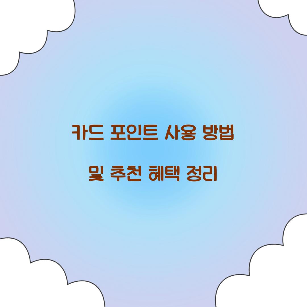 카드 포인트 사용