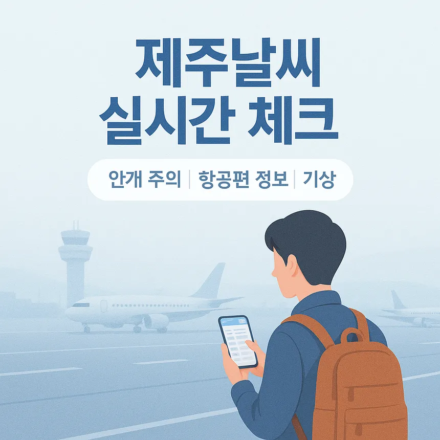 제주날씨 실시간 정보와 항공편 운항 상황을 깔끔하게 정리한 감성 포스터