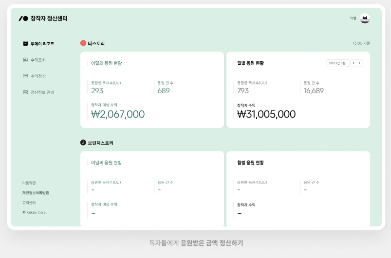 티스토리 응원하기는 민심 달래기용이지 수익용이 아니다