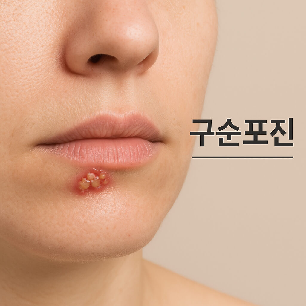 입술에 물집이 생기는 구순포진(출처:자체제작)