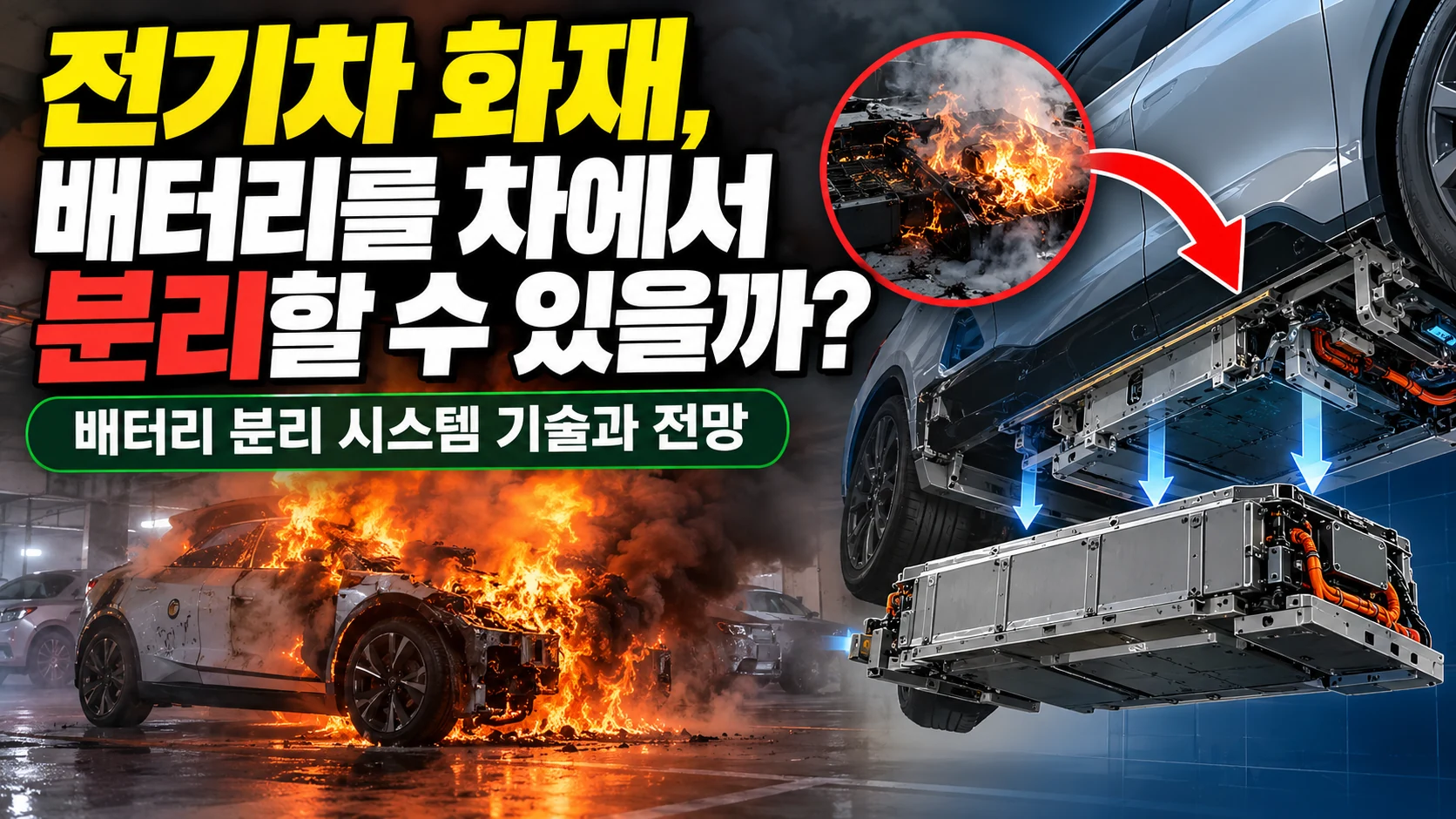 전기차 화재 발생 시 배터리 팩 물리적 분리 시스템 기술 및 전망 썸네일
