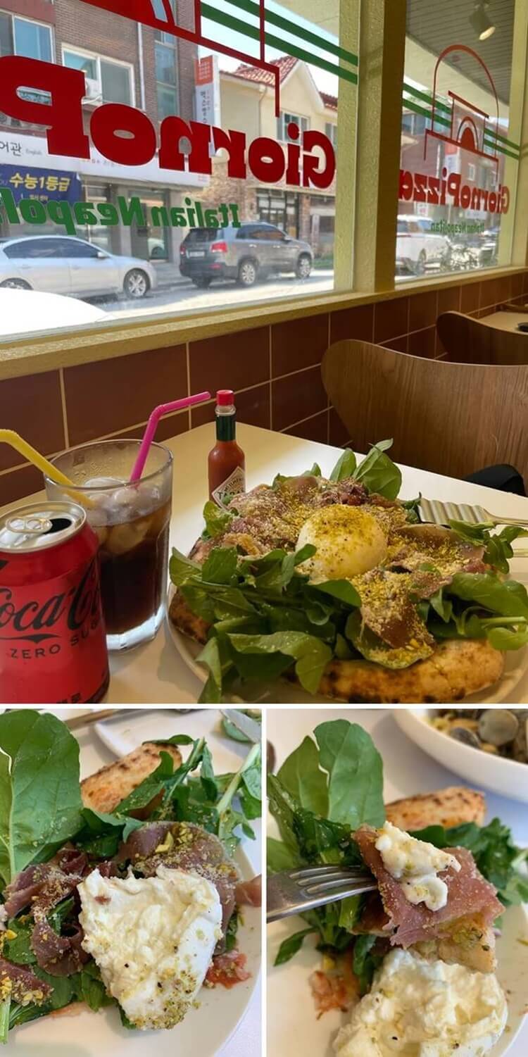 큼직한 부라타 치즈와 프로슈토