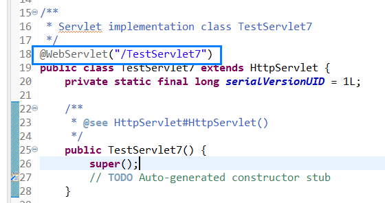@WebServlet URL mapping 정보 추가