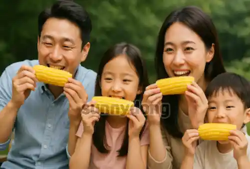 글의 이해를 높이기 위한 옥수수를 먹고있는 이미지