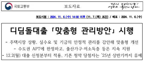 디딤돌대출 맞춤형 관리 방안 시행