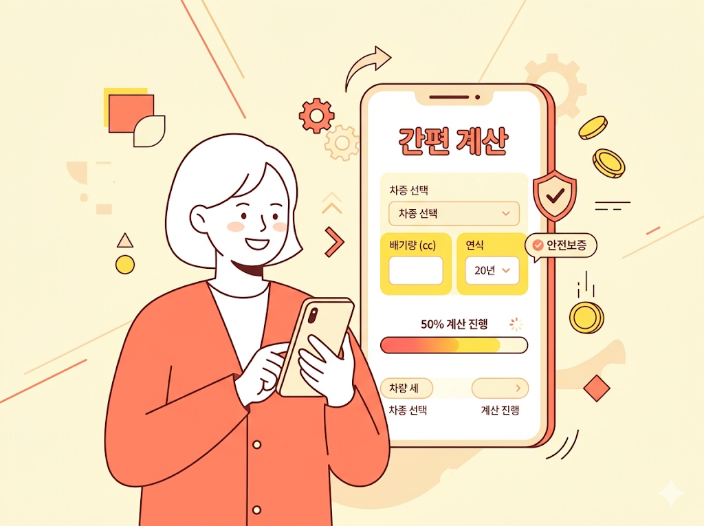스마트폰 위택스를 사용하여 배기량별 자동차세 검색