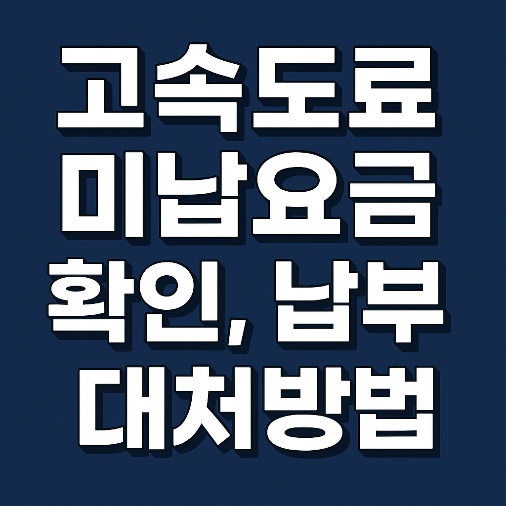 고속도로 미납요금 확인, 납부, 대처방법