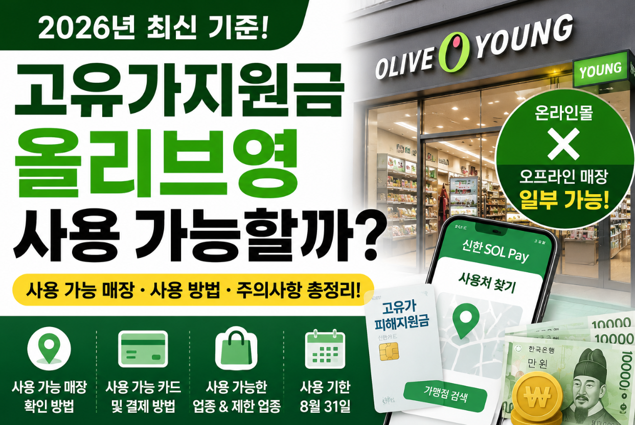 고유가지원금 올리브영 사용 가능할까?