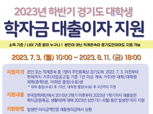 2023년 경기도 학자금대출 신용회복지원