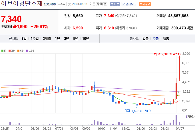 이브이첨단소재 [131400]